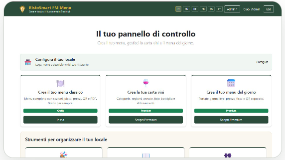 RistoSmart FM Menu